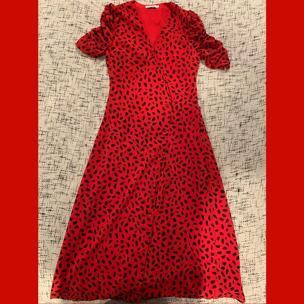 Farrow Claudia printed dress in red from Need Supply Co